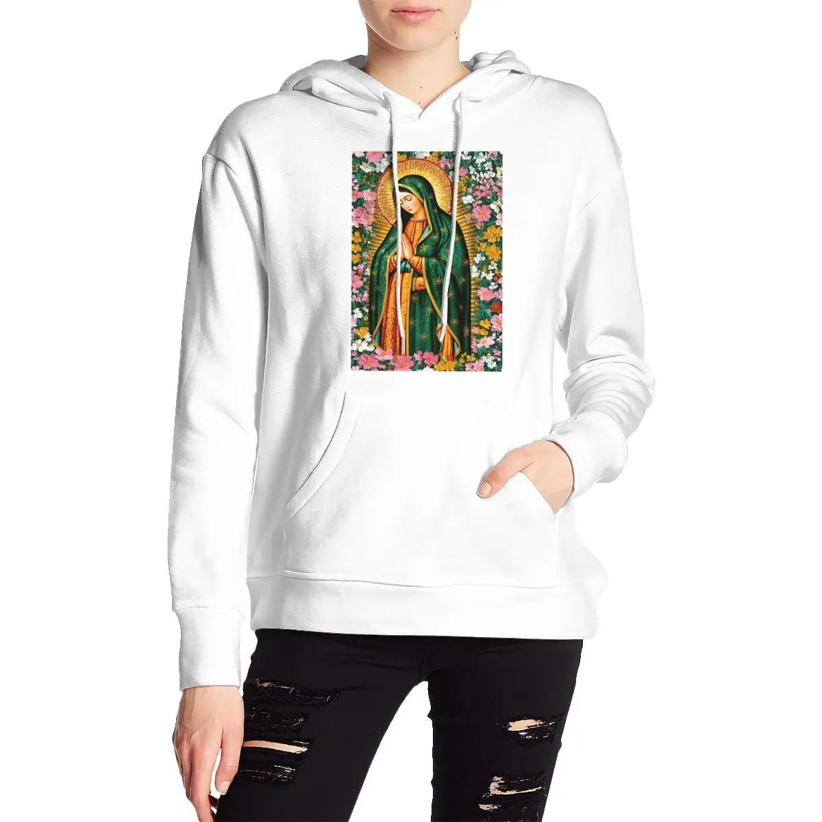 Onze Lieve Vrouw Van Guadalupe Maagd Maria Mexicaanse Hoodies Harajuku Trui Herfst Winter Mannen Vrouwen Paar Sweatshirt Lange Mouw Tops