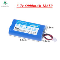 3.7V 18650 lithium battery pack 6000 Rechargeable battery group with XH2.54-2p Plug for monitoring equipment, protection board