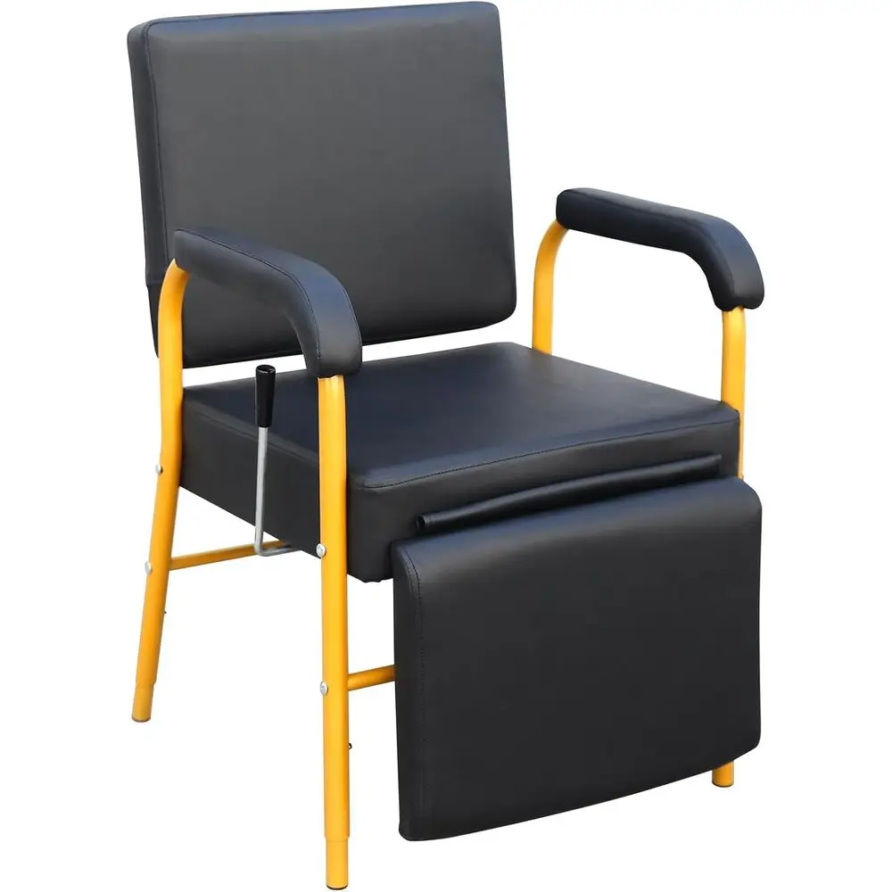 Adjustable Height Reclining Shampoo Chair with Leg Rest for Salons and Barbershops