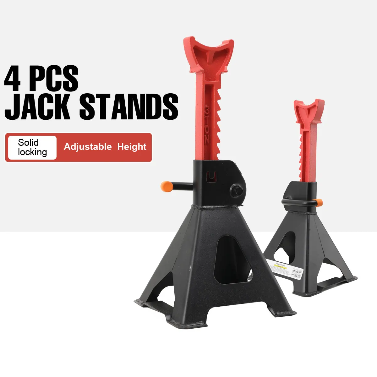 4-teilige Wagenheberständer mit 3 Tonnen Kapazität, doppelte Verriegelung, zum Heben von SUV, Pickup, Auto und UTV/ATV