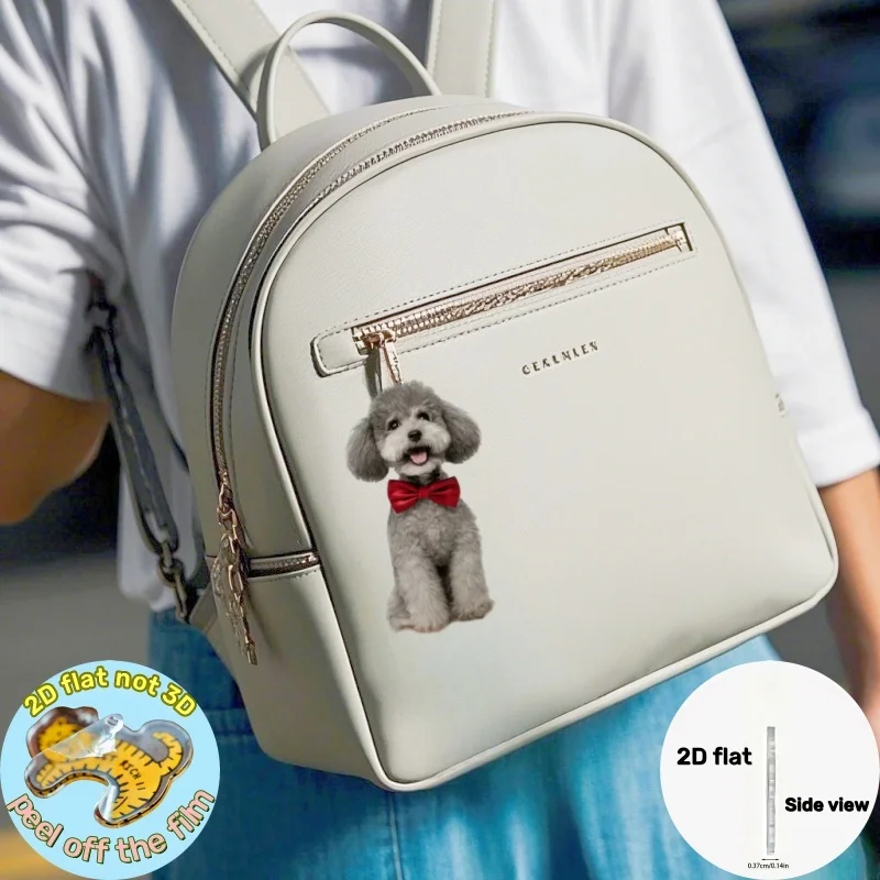 2D Cute Poodle Pendant Flat Acrylic Car Ornament Holiday Gift For Her Festive Hanging Decor for Home Auto Interior Accessories