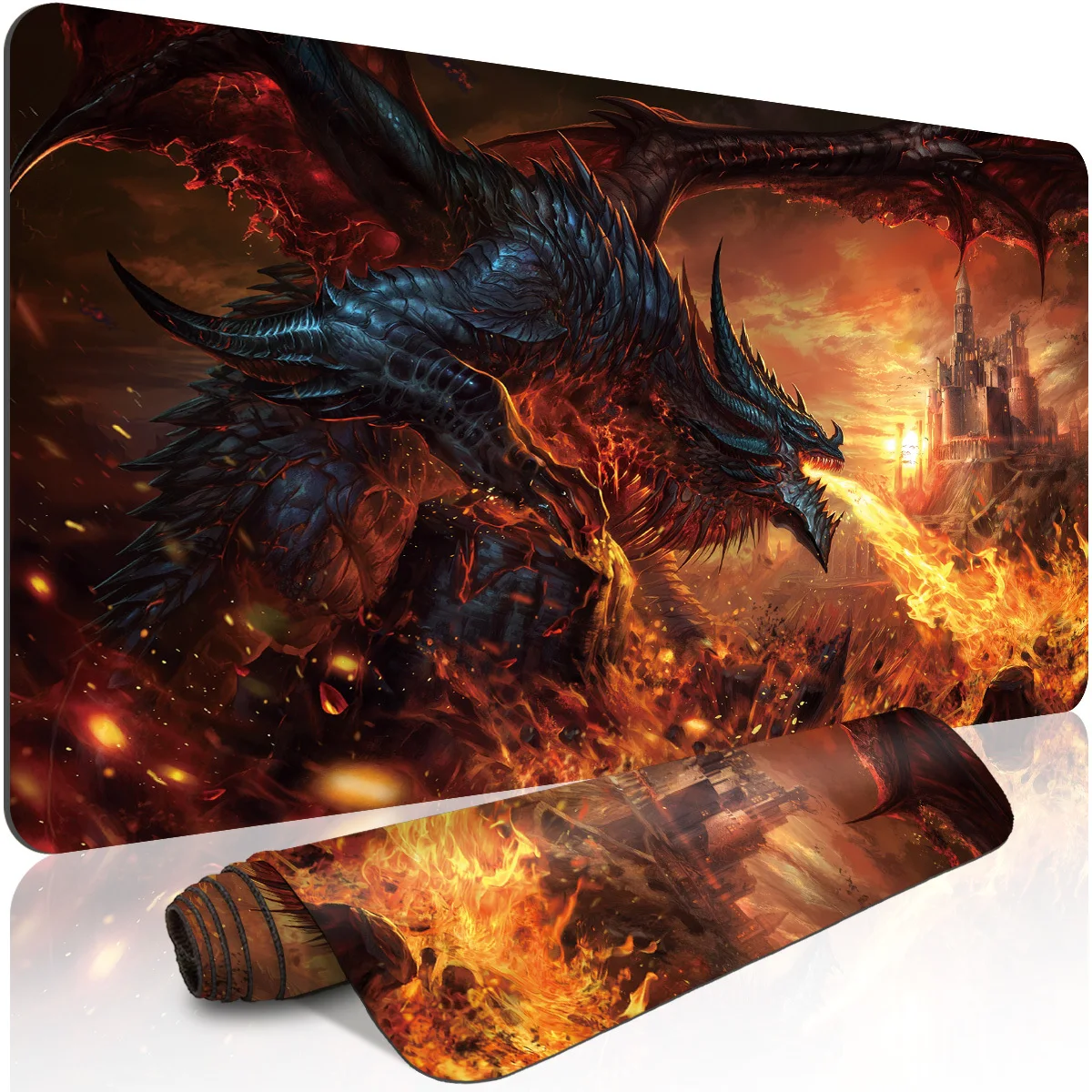 Fire-breathing Giant Dragon Pattern Gaming Mouse Pad Desk Mat Gaming Pad PC Accessories Keyboard Mouse Pads Office Carpet