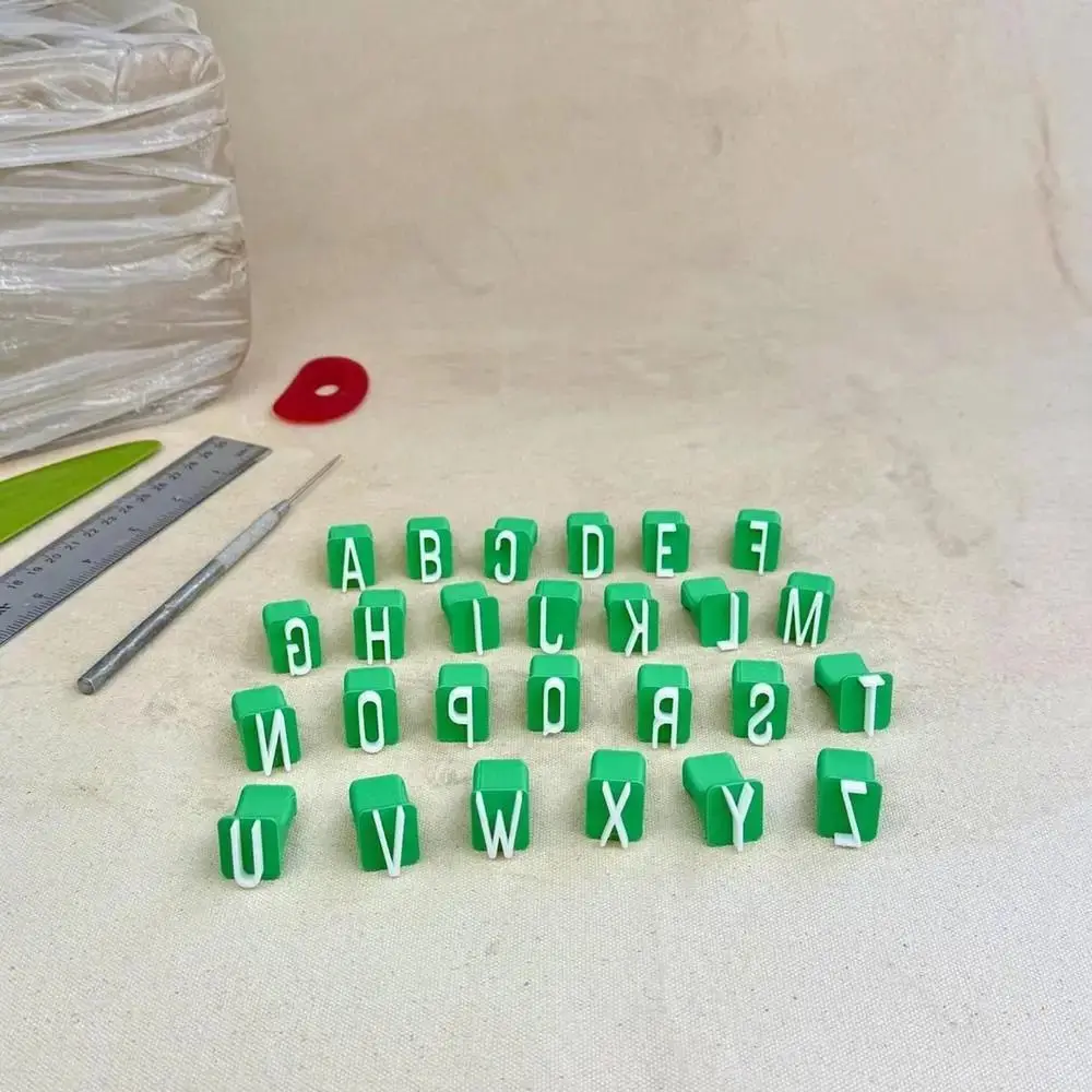 Hoofdletter Alfabet Klei Zegel Embossing Kleine letters Keramische Artistieke Letters Draagbare DIY Craft