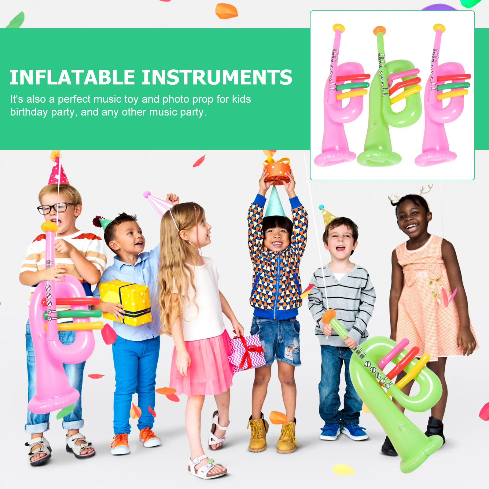 3 Pcs Inflatable Musical Instrument Toy Pvc Tool Portable Kids Party Supplies Accessory Child Inflation Toys