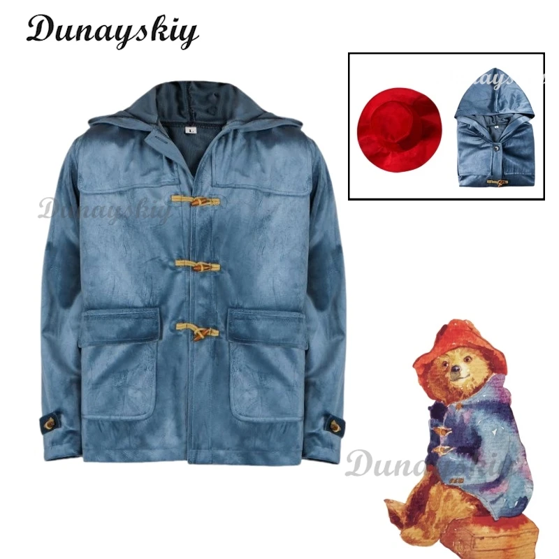 أنيمي فيلم لطيف الدب باددينغتون تأثيري حلي معطف قبعة Doujin الملابس حكاية للجنسين عيد الميلاد