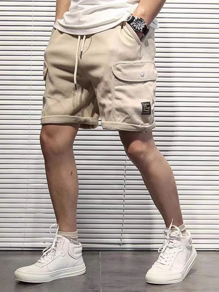 

Large Size American Workwear orts Men Summer Sports Casual Five-Quarter Knitted Sweatpants Ameika Sle Trendy Straight Leg...