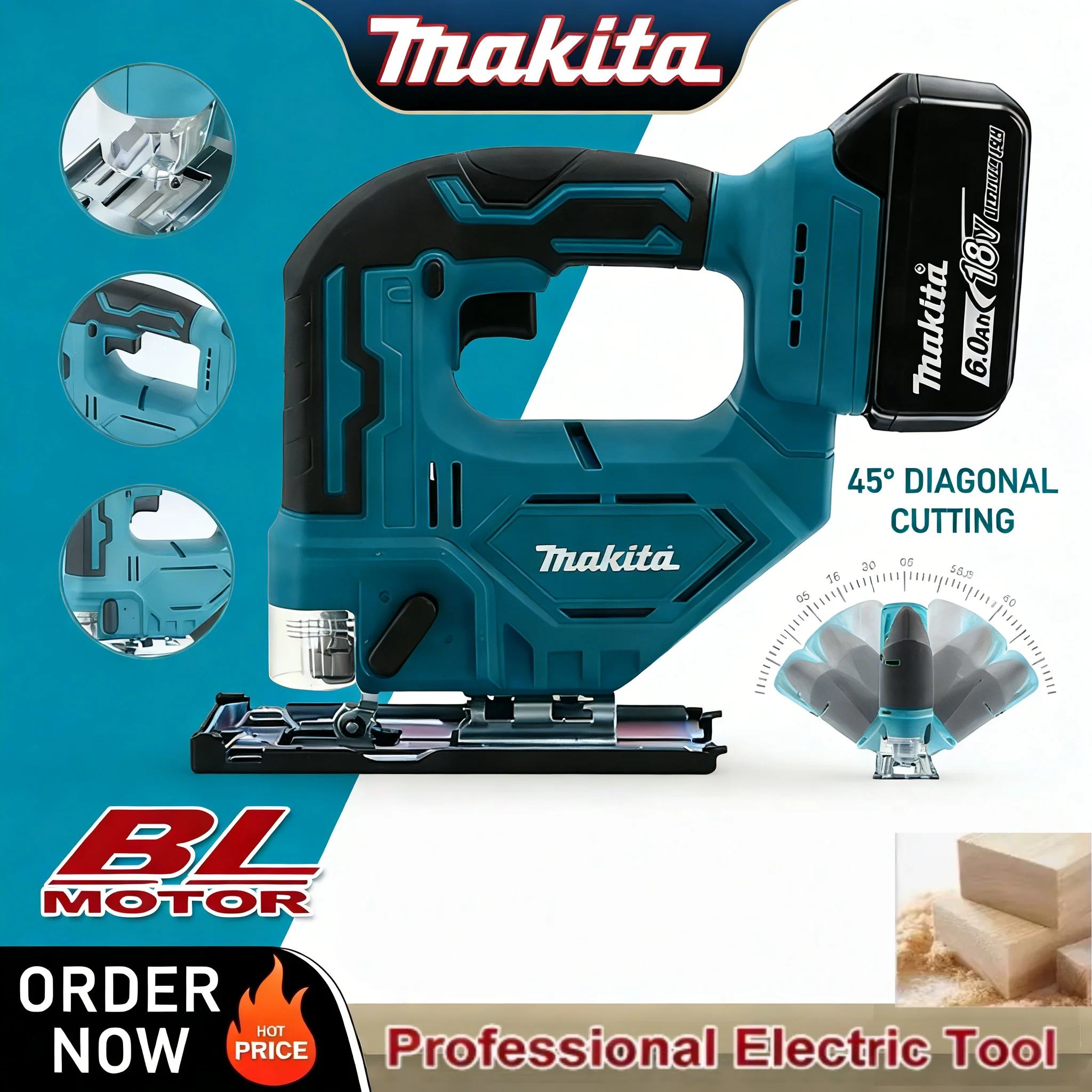 

Makita DJV182Z 18V Brushless Cordless Jigsaw, Lithium-Ion Multi-Purpose Saw for Woodworking & Cutting