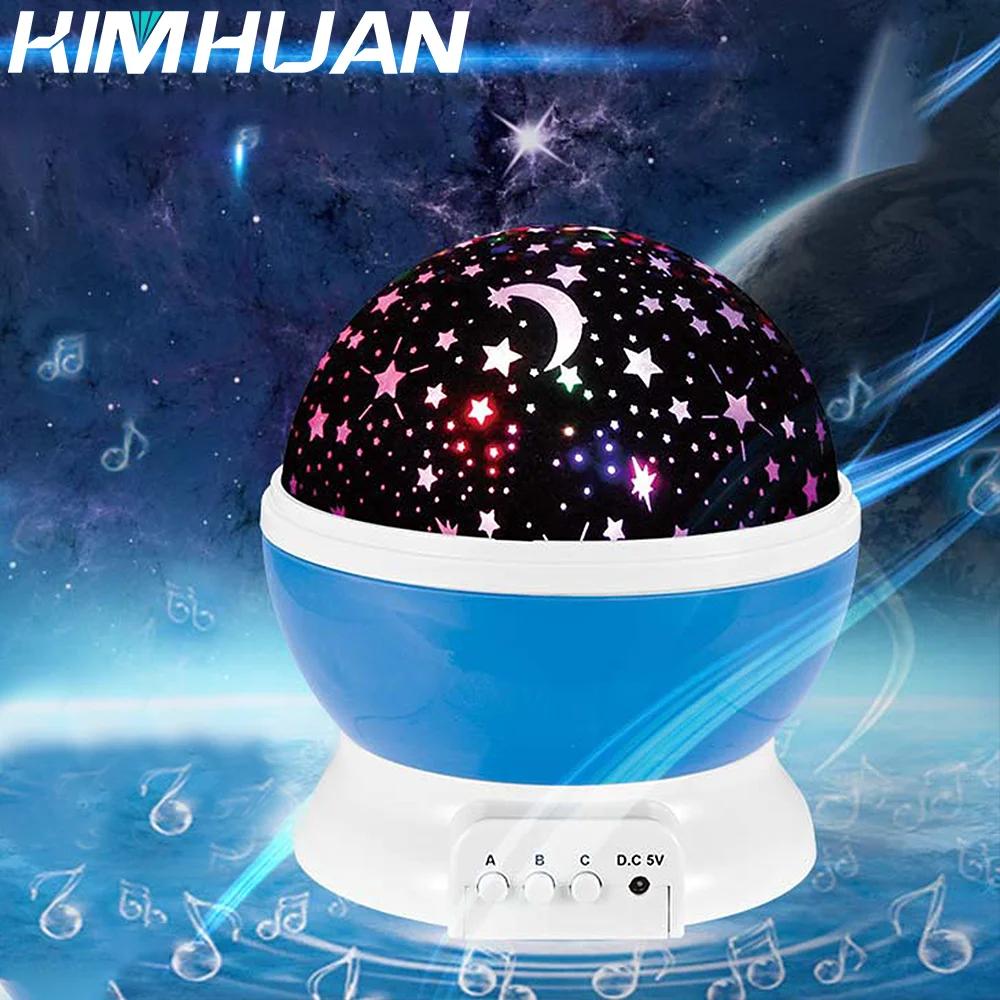 

LED Galaxy Projector Rotating Musical Starry Night Lamp Children's Bedroom Star Moon Lamp USB Projection Lamp Children's Gift