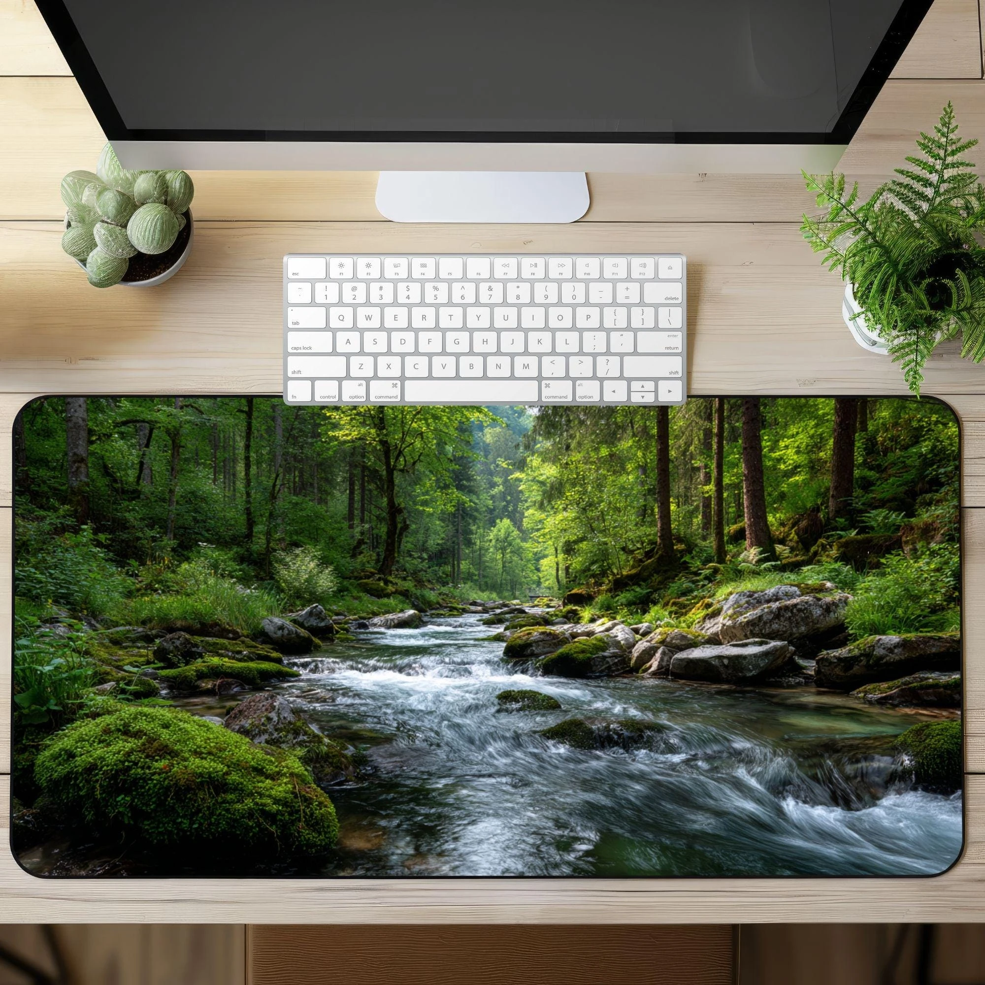 Forest Desk Mat Large Mouse Pad Mouse Pads Trees Gamers or Office Rug Non-Skid Rubber Laptop Accessories Desk Decor Keyboard Mat