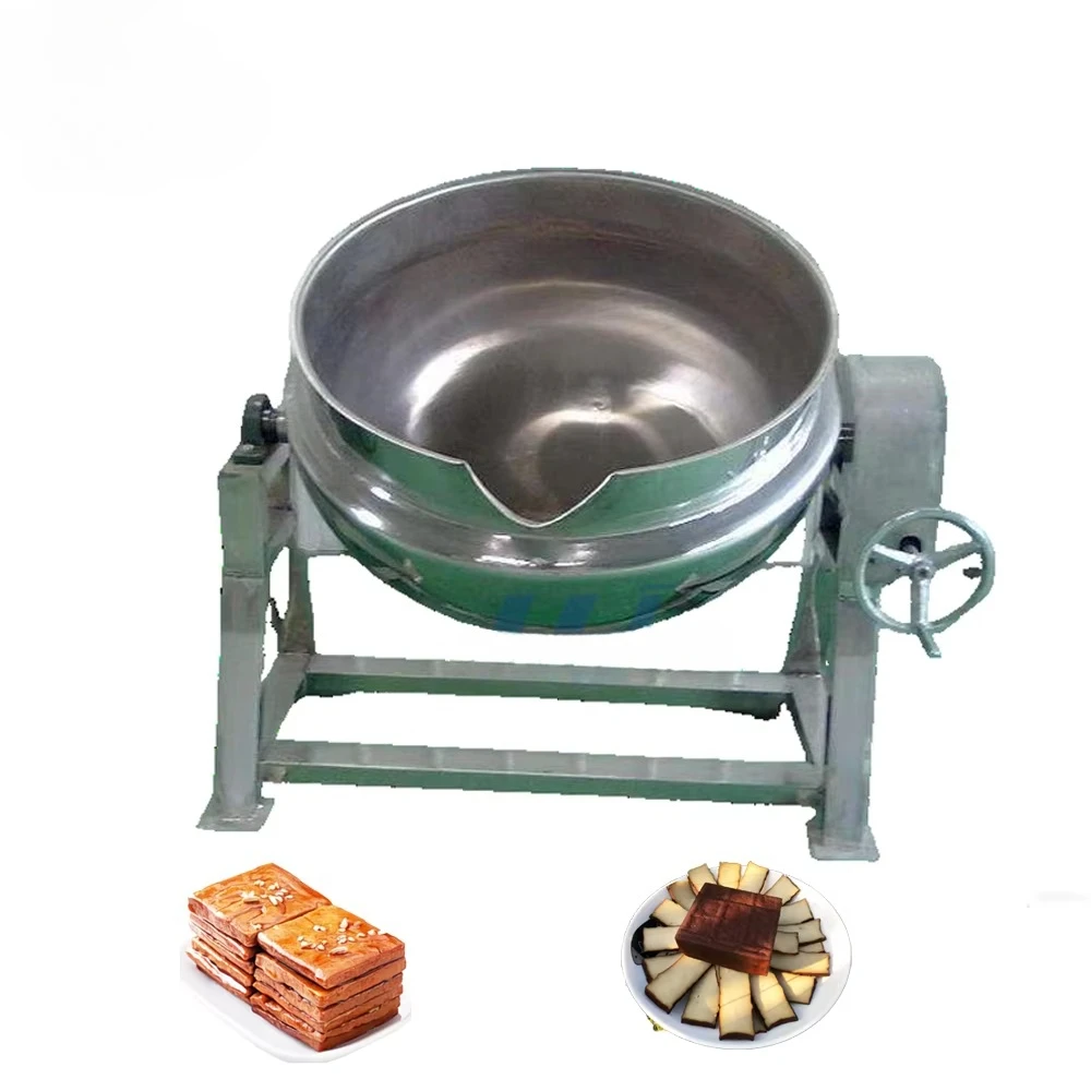 Industrial gas steam cooker stew bean meat cooking jacket kettle high productivity stainless steel inclined jacket