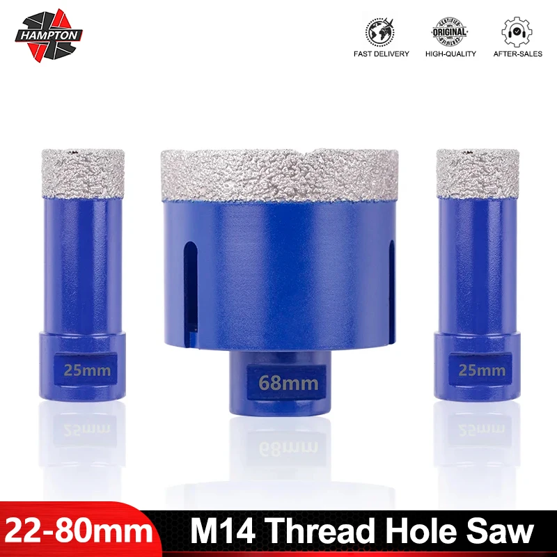 

HAMPTON Brazed Diamond Hole Saw Cutter M14 Thread 1.5mm Thickness Hole Opener For Angle Grinder Tile Marble Concrete Drilling