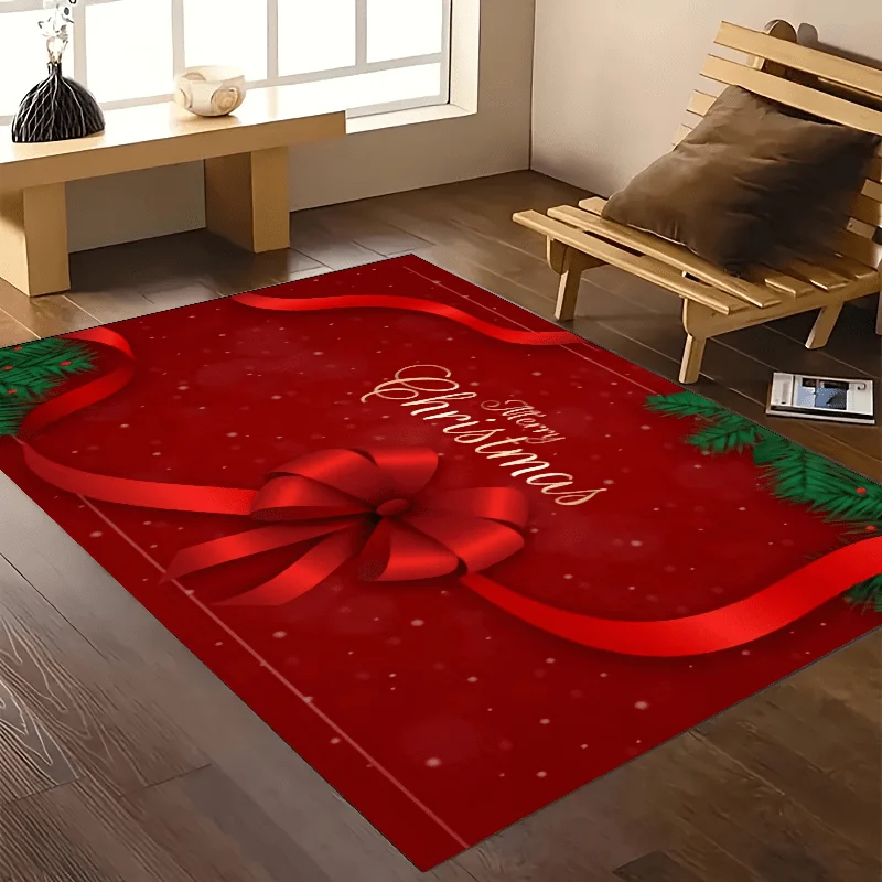 1pc Christmas Pattern Doormat, Large Size, Non Slip, Dual Use For Indoor & Outdoor, Nordic Minimalist Style, HD Printed Design