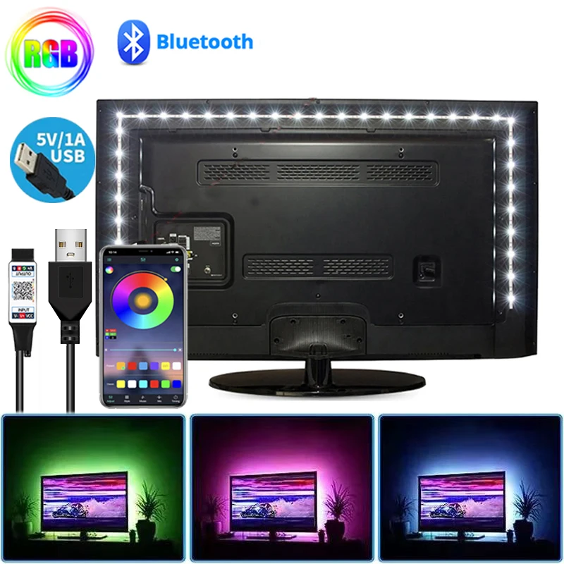 

RGB Led Strip Light Rgb Strip With Controller Bluetooth Led Strips 5050 Led Strips Usb Bluetooth 15m For TV Room Decoration