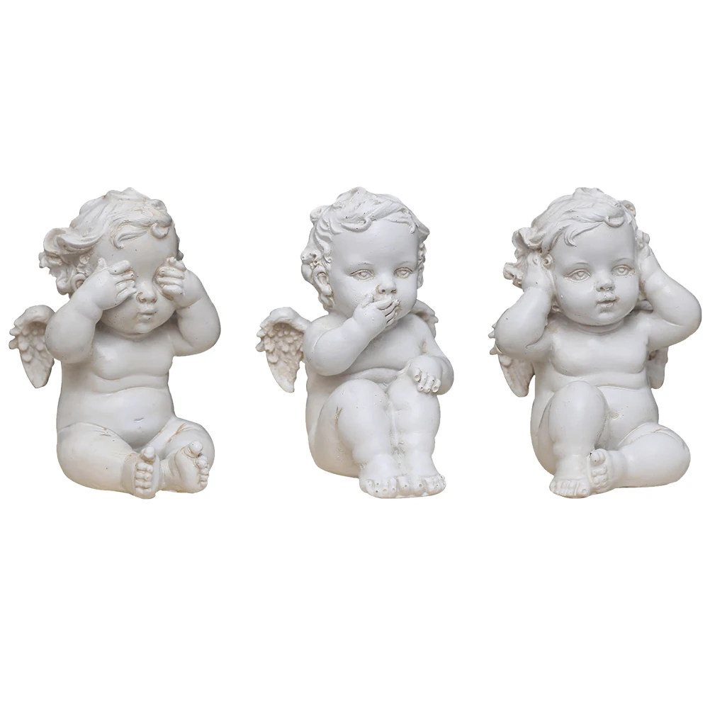 

nament Decor Figurines Resin Statue Cupid Home Garden Retro Decorations Angels Stylish Details