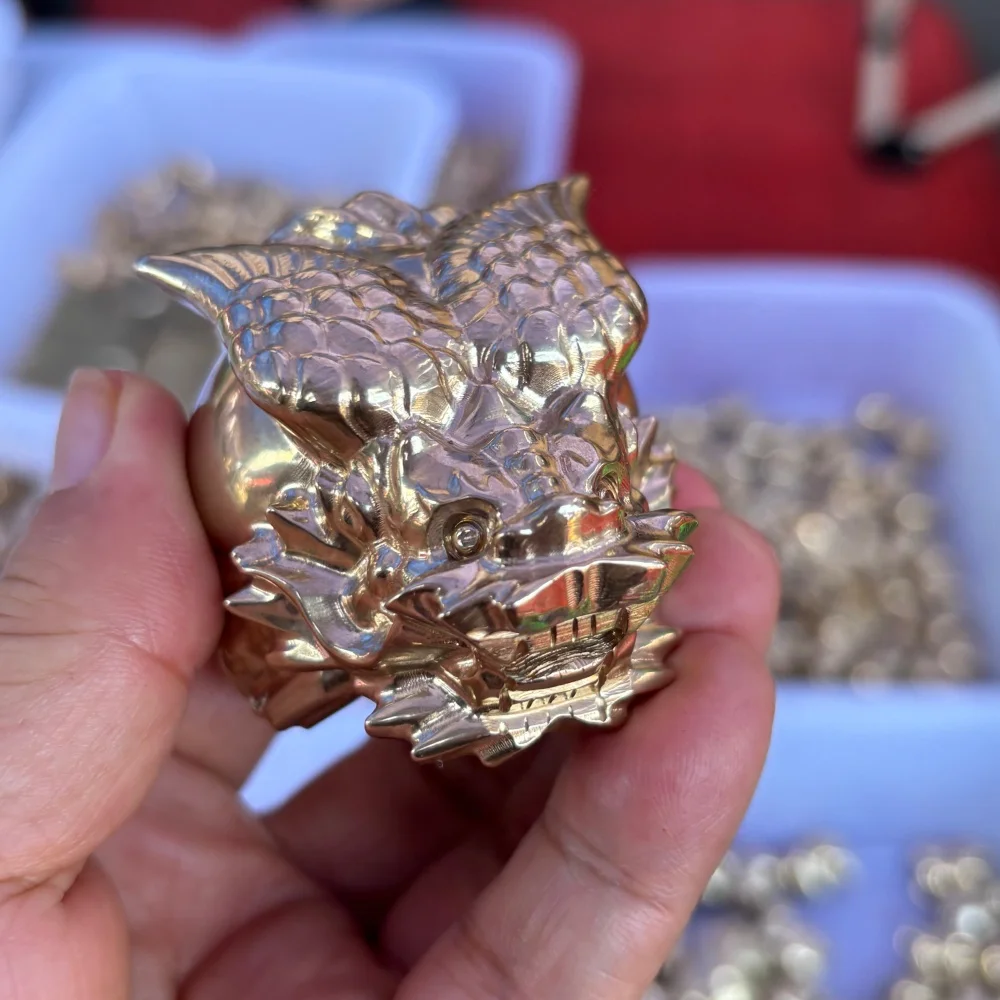 1PCS Natural Copper Pyrite Pixiu Dragon Turtle Carving Polished Reiki Healing Feng Shui Energy Room Decor Gift