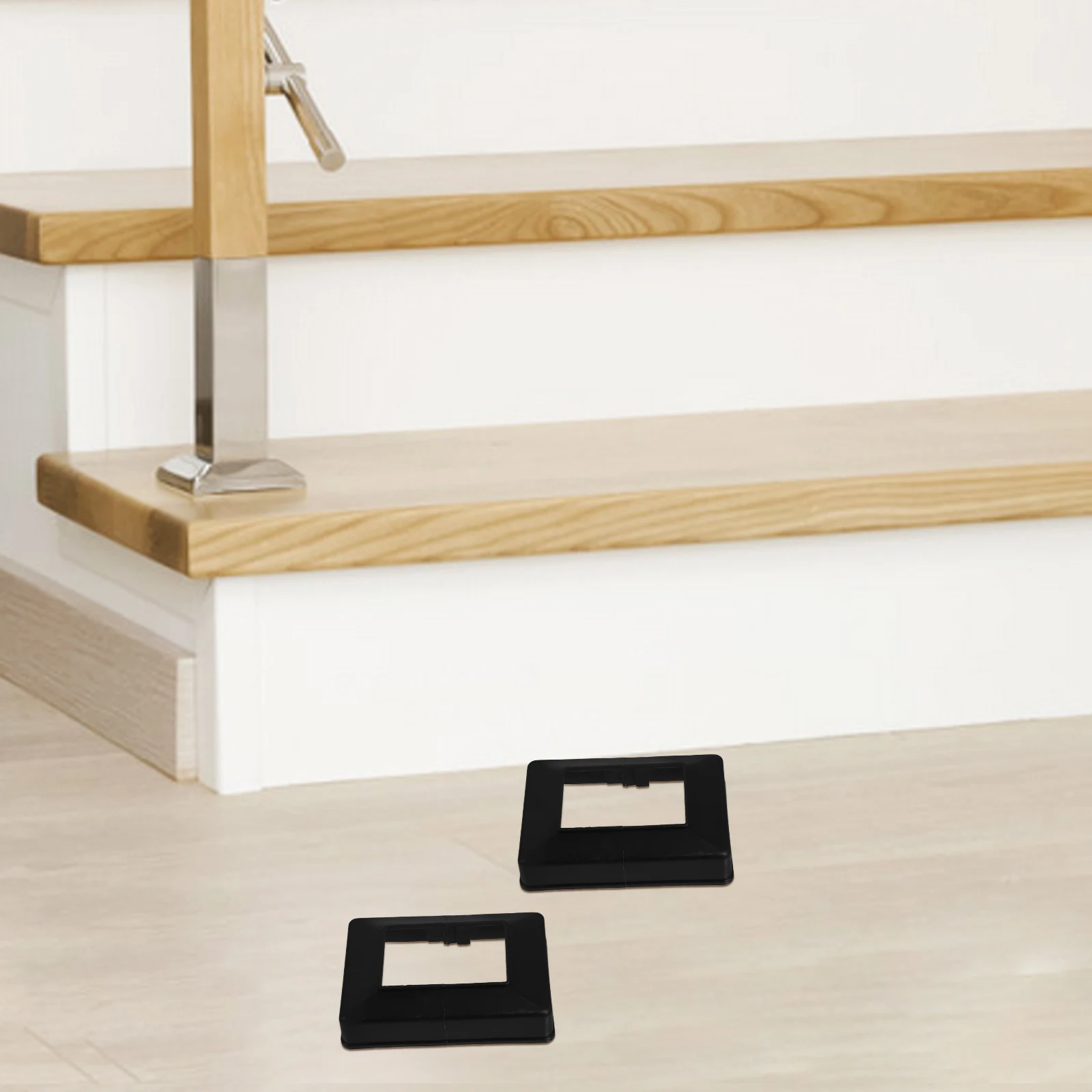 6 pezzi di copertura decorativa per tubo quadrato, gonna per recinzione, colonna, avvolgimento, cappucci per ponte, avvolge base, palo, ABS, costruzione durevole, stampaggio