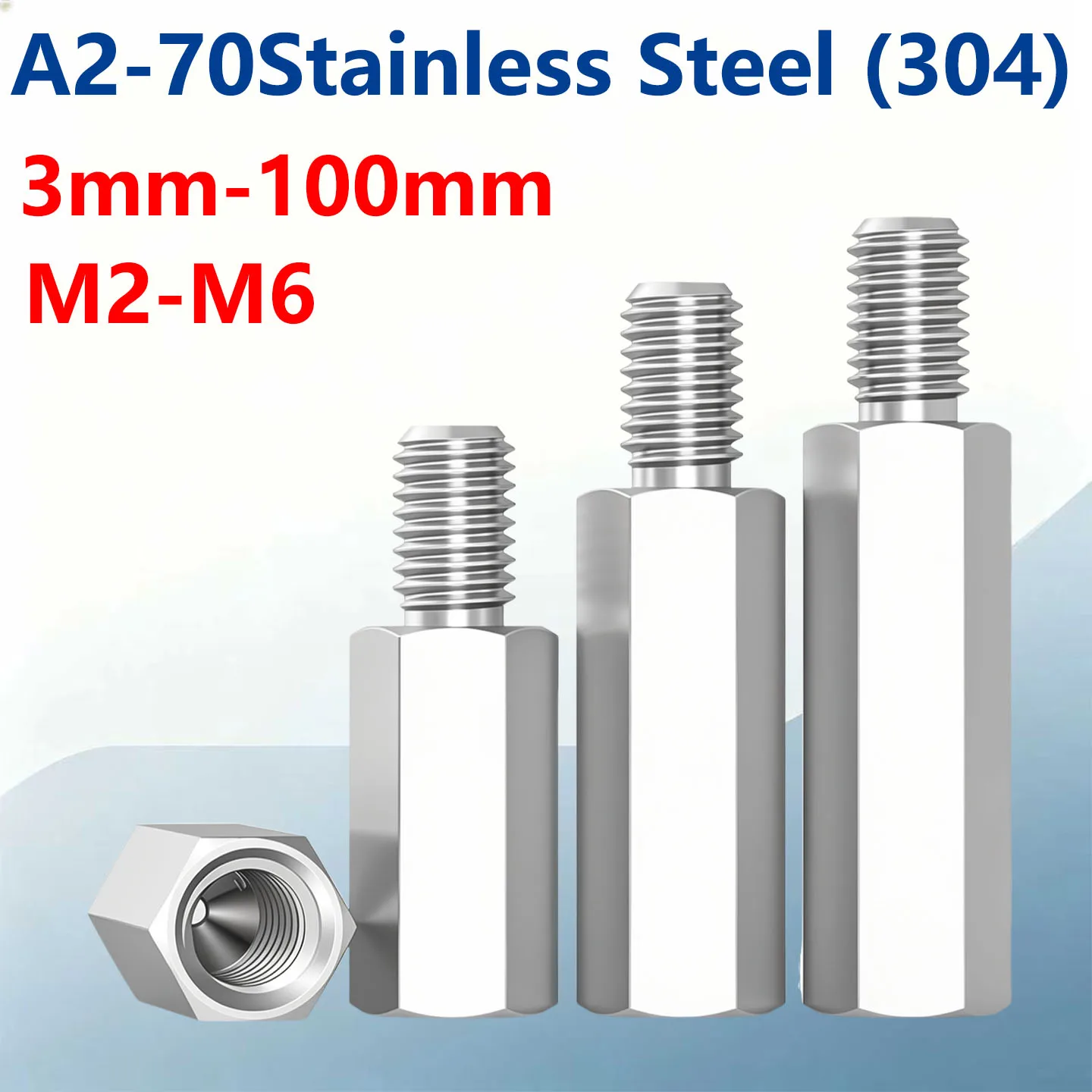 A2-70 Stainless Steel Male-Female Hex Pillar Spacer Rust-proof Standoffs for 3D Printer Parts and PC Case Mounting M2M2.5M3M4M5