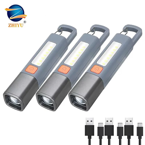 슈퍼 브라이트 LED 손전등 XPE 토치 라이트, 후크 캠핑 라이트, USB 충전식, 줌 가능, 방수 손전등, 1-10 개  Best5