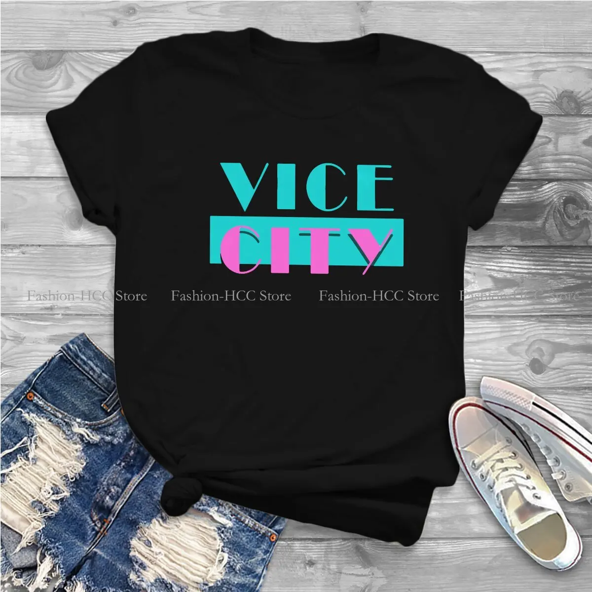 Vice City Style Polyester TShirt GTA Grand Theft Auto Game Top Quality New Design Graphic T Shirt Short Sleeve