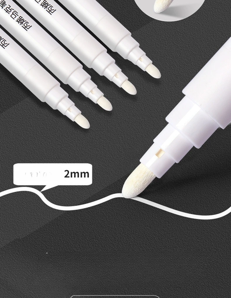 1/3/5 Pcs Student-specific white acrylic marker for sketching, highlighting, and oil-based quick-drying painting brush view 4