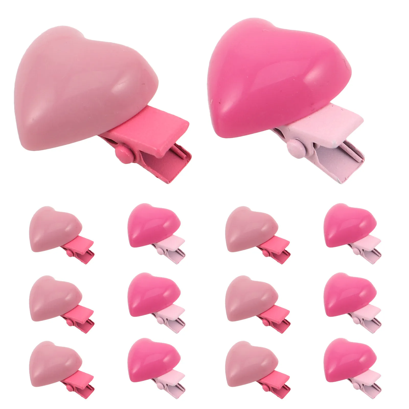 

24Pcs Heart Hair Clips Cute Mini Barrettes School Hair Accessories Small Romantic Valentine Party Decorative Pins