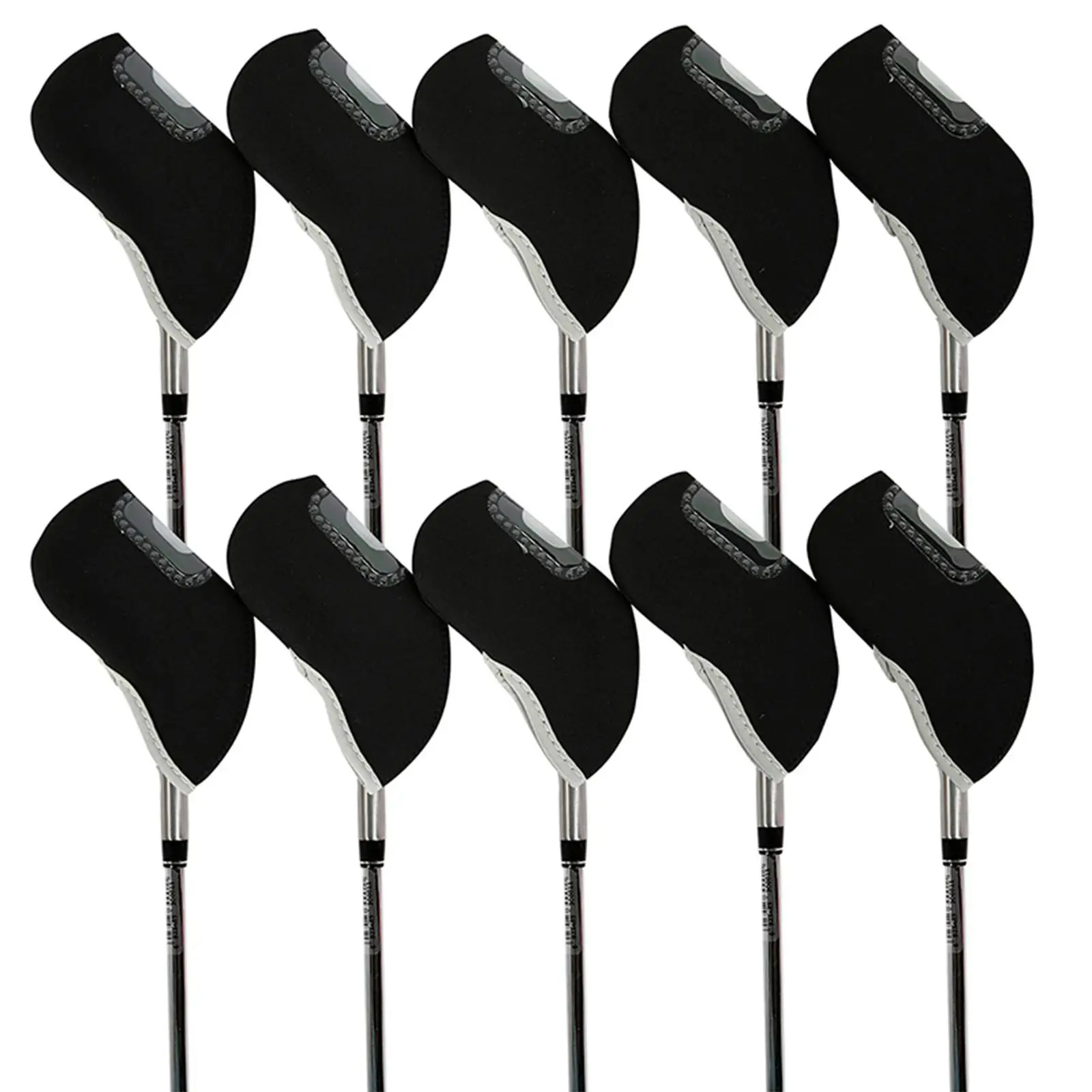 Headcover for Iron Golf Clubs Visible Window Neoprene Waterproof Protector Set for Golfers Men Women Training
