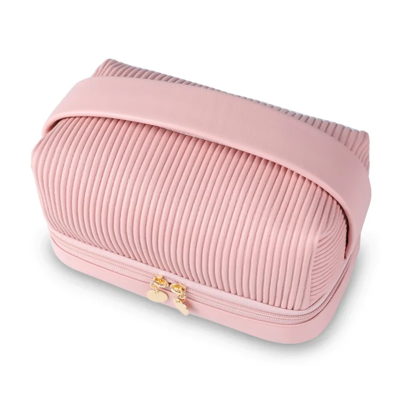 

Double Layer Toiletry Bag Multi-function Beauty Bag Large Capacity Cosmetic Bag Fashion Makeup Tool Pouches for Weekend Vacation