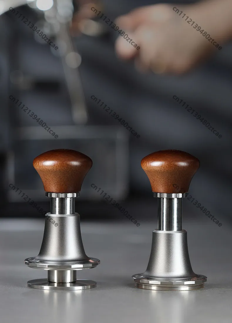 Pneumatic Coffee Tamper, Auto Rebound Constant Pressure Tamping Tool, Spring Loaded 30lbs Force, 51/53/58mm Portafilter Fit