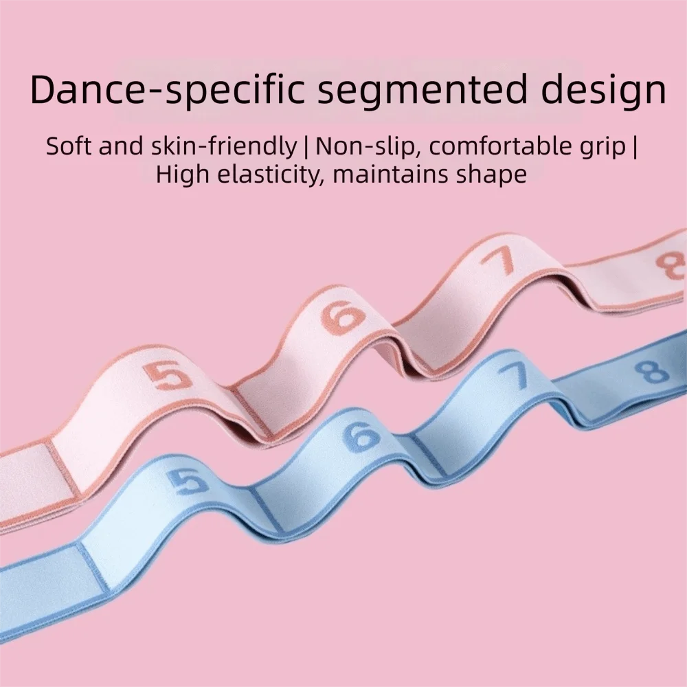 Elastic Yoga Stretching Belt Stretching Band Pull Strap Yoga Resistance Bands Beginner Level Multi-Functional Yoga Elastic Strap