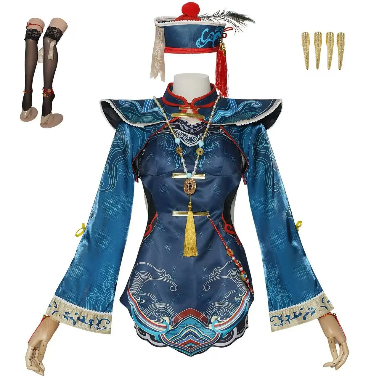 

Gothic Qipao Cosplay Costume for Women Anime Game-Inspired Zombie Dress Elegant Vampire Lolita Gown, Halloween costume