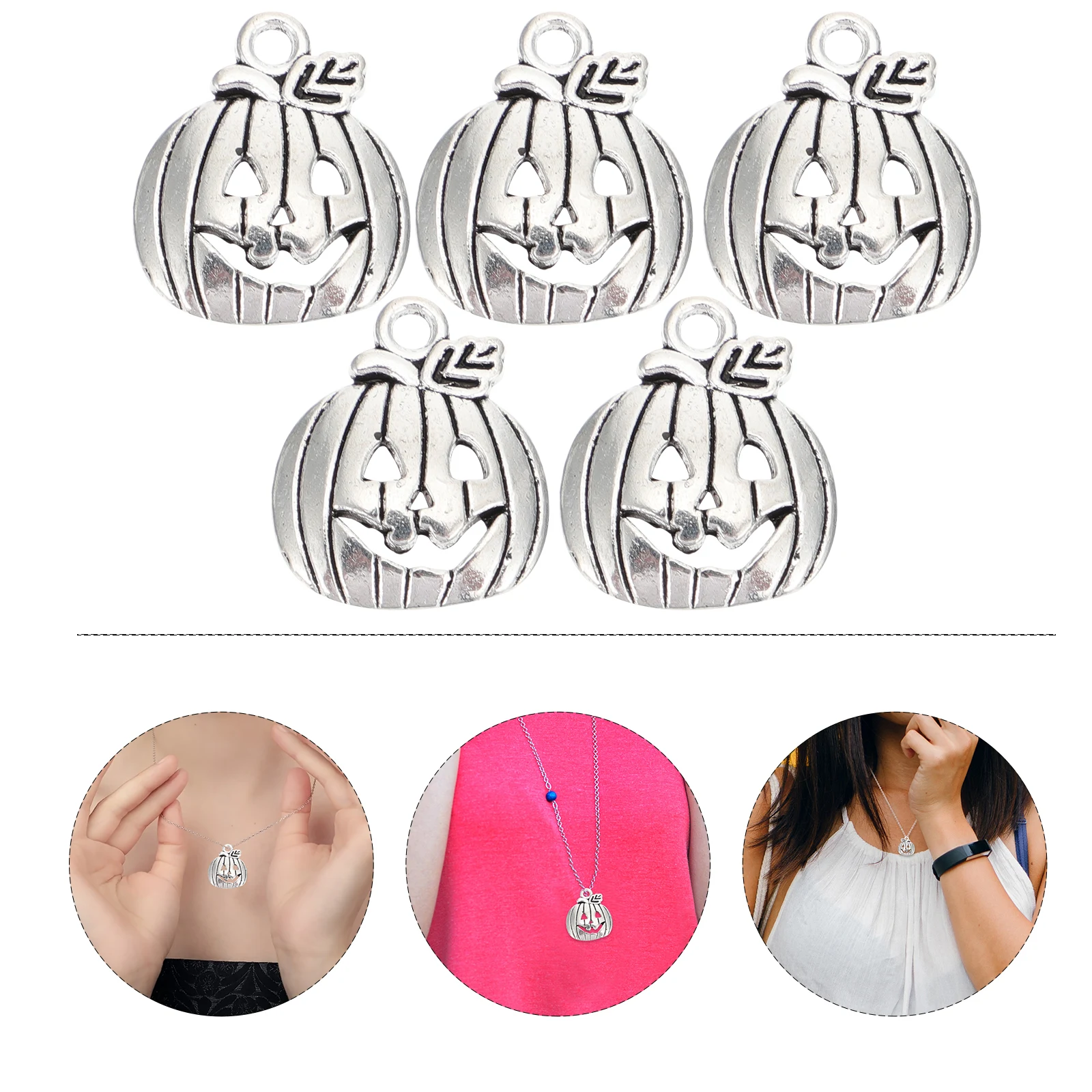 

100 Pcs Pumpkin Pendant Autumn Decorations Fall Bead DIY Earring Pendants Alloy Halloween Pendents