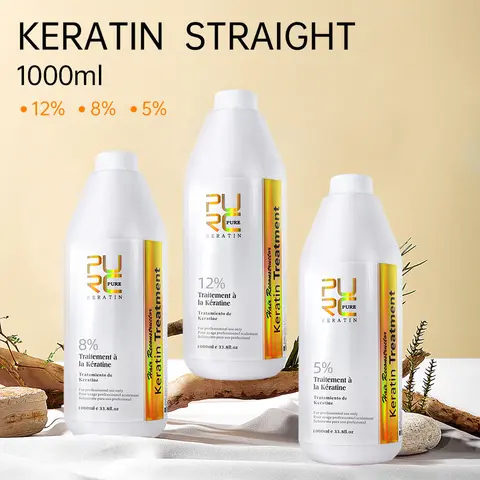 PURC 1000ml 케라틴 헤어 스트레이트닝 트리트먼트 스무딩 컬리 프리지 브라질 케라틴 헤어 케어 제품 전문