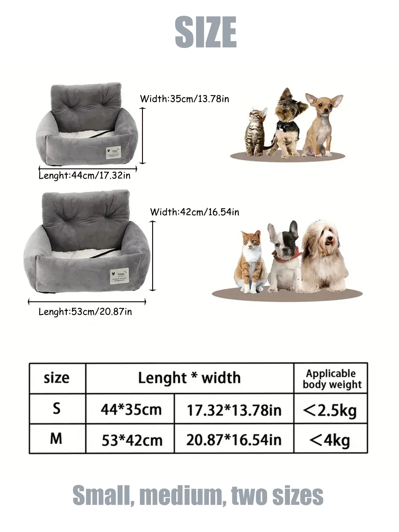 Small Dog Car Kennel Safety Seat Cat Dog Front Car Safety Seat Dog Accessories for Small Dogs  Dog Bag  Dog Car Seat