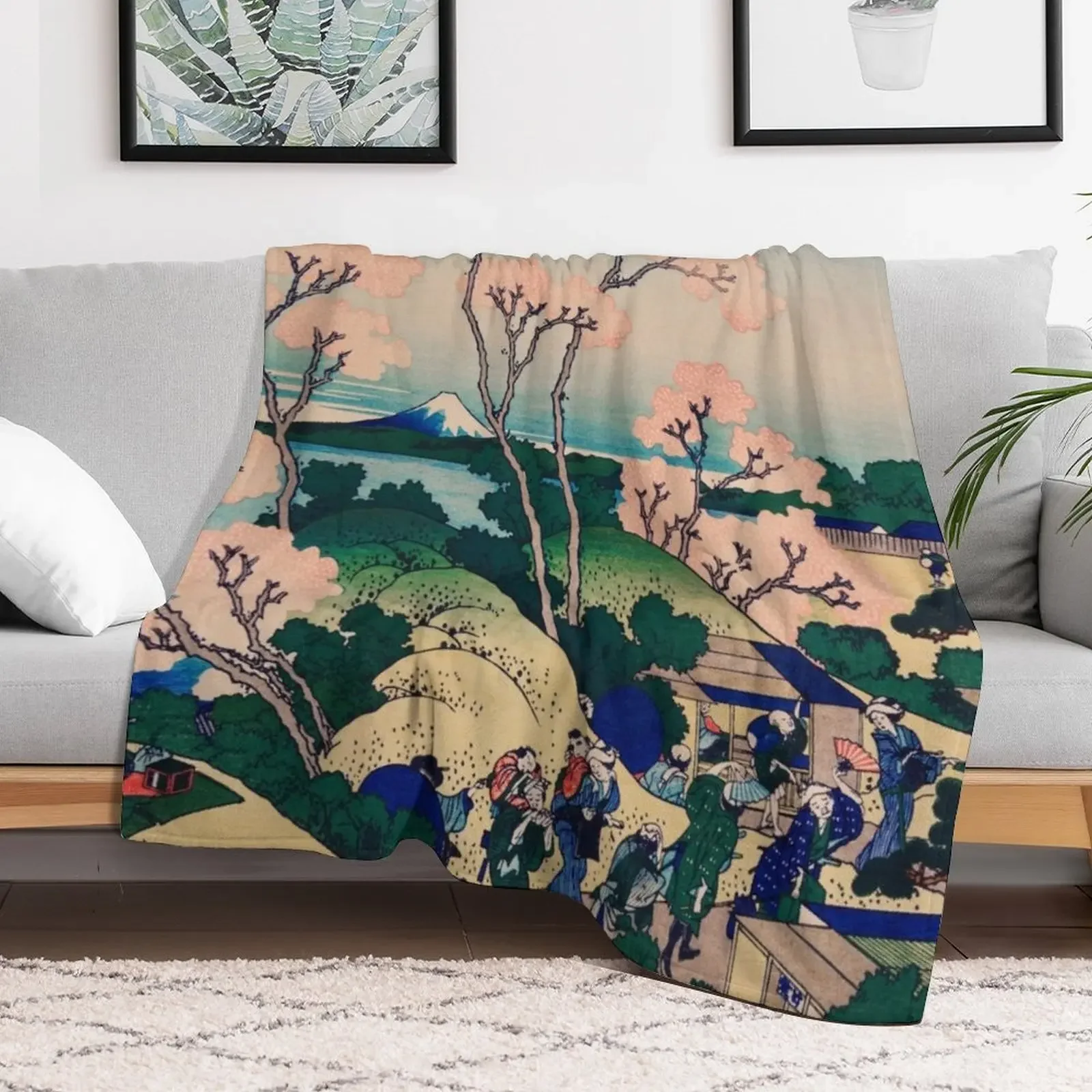 Goten-Yama Hill Shinagawa on the Tōkaidō Throw Blanket Travel Size Cozy Blanket for Plane Train