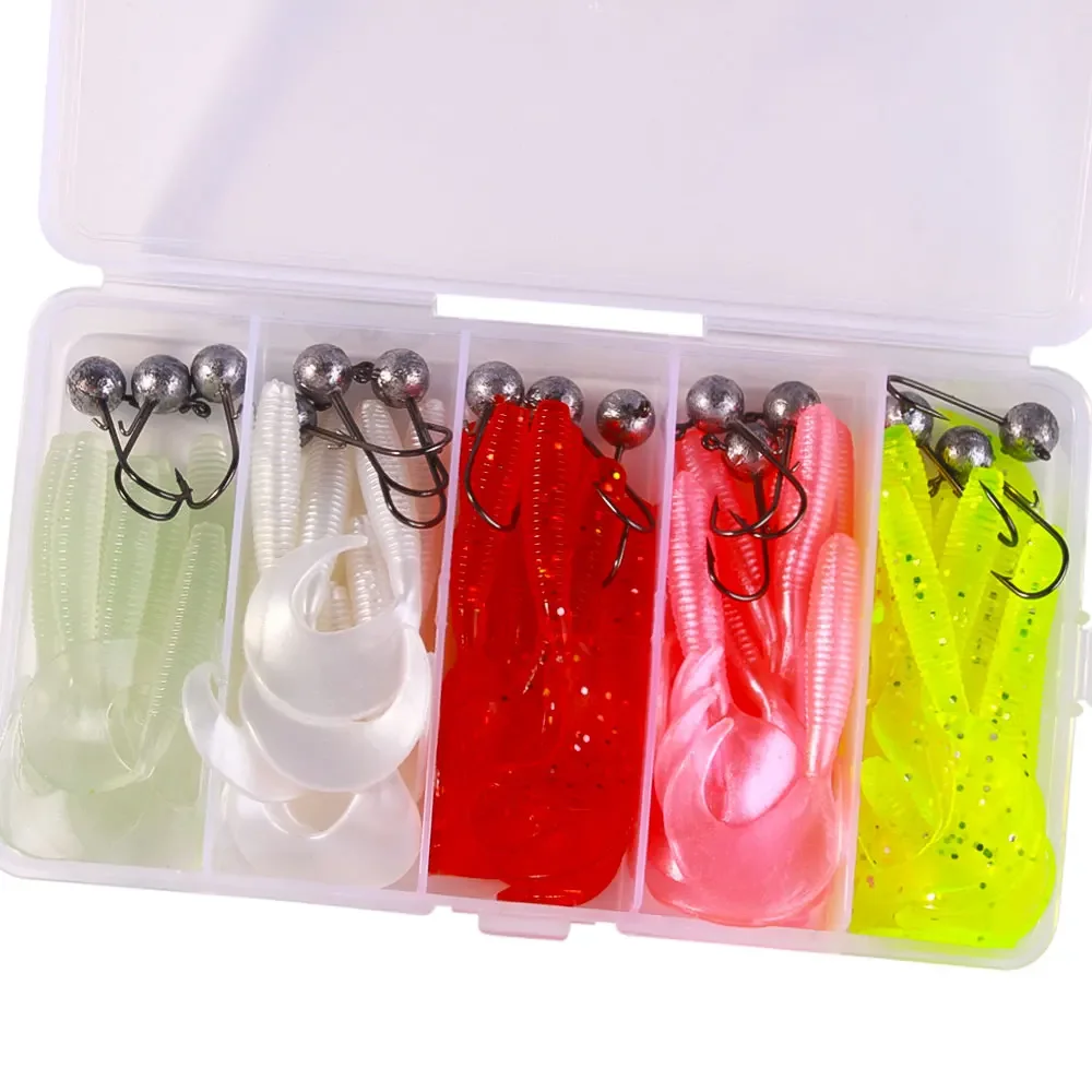 Kit Señuelos Blandos con Jig Head y Anzuelos para Pesca - imagen 2
