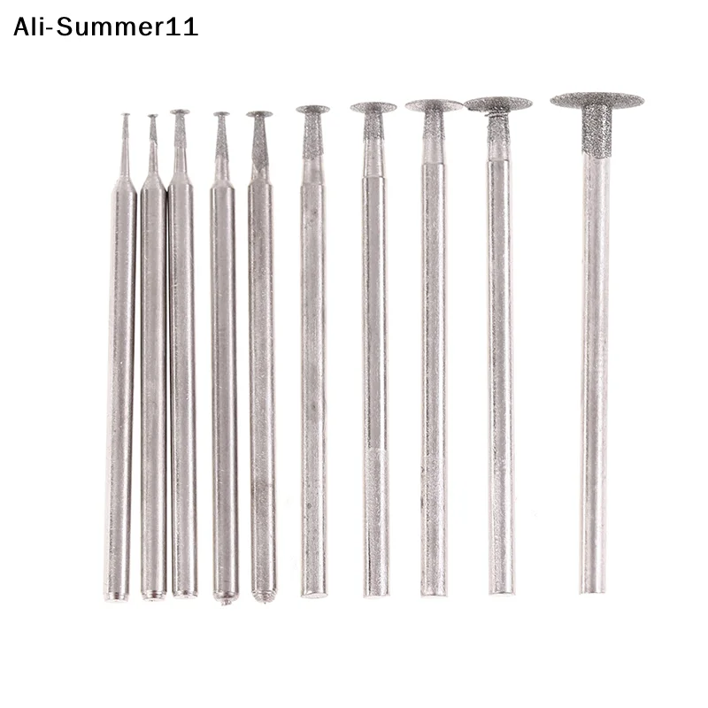 【Au1】10Pcs 2026 New Grinding Bit Accessory Ultra-Thin T Head Shank Diamond Mounted Point Stone Jade Carve Polish Engrave Tool