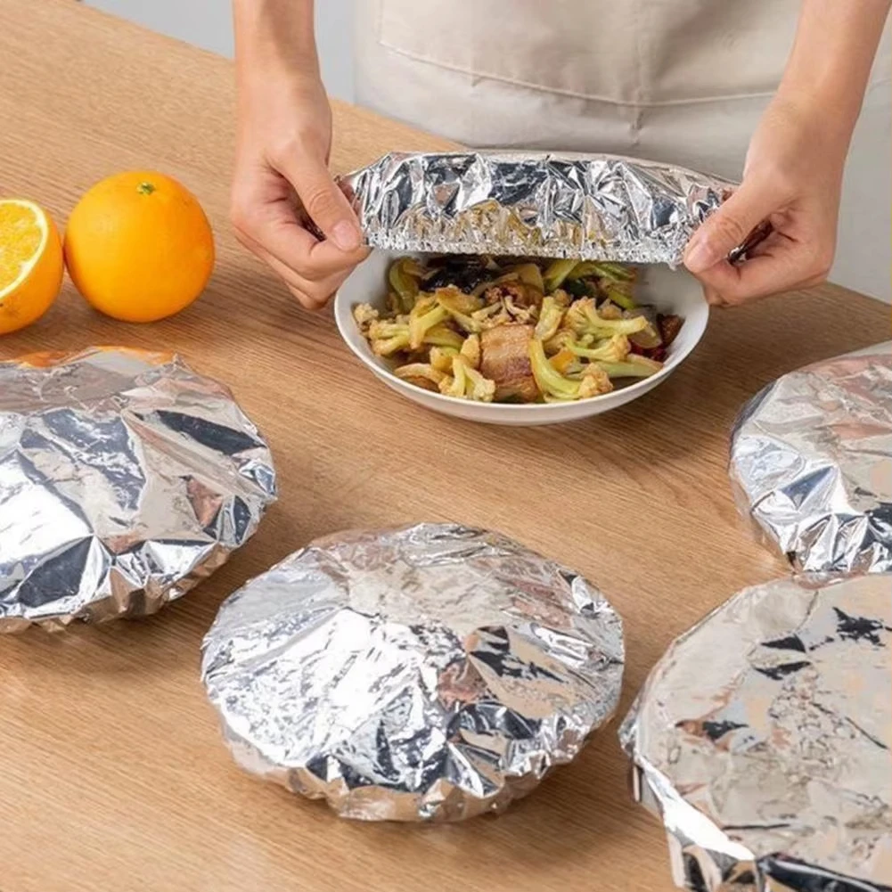 10–40 Stück wiederverwendbare Aluminiumfolie, Schüsselabdeckung, Wärmeisolierung und Wärmeerhaltung, lebensmittelechter Ofen zum Mitnehmen, Picknick – Detail 3