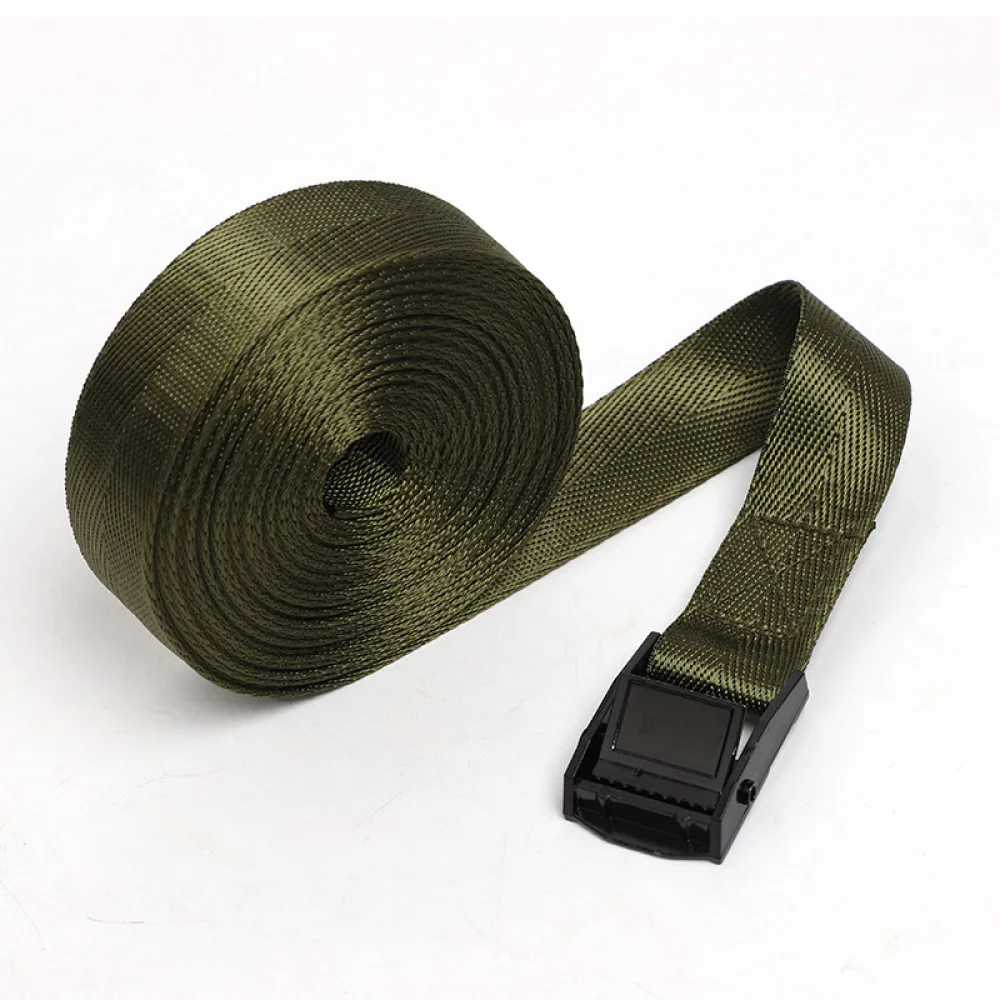 Durable Thickened Nylon Cargo Strap Industrial Lashing Belt With Metal Cam Buckle Fastener For Motorbike Truck Trailer Packing