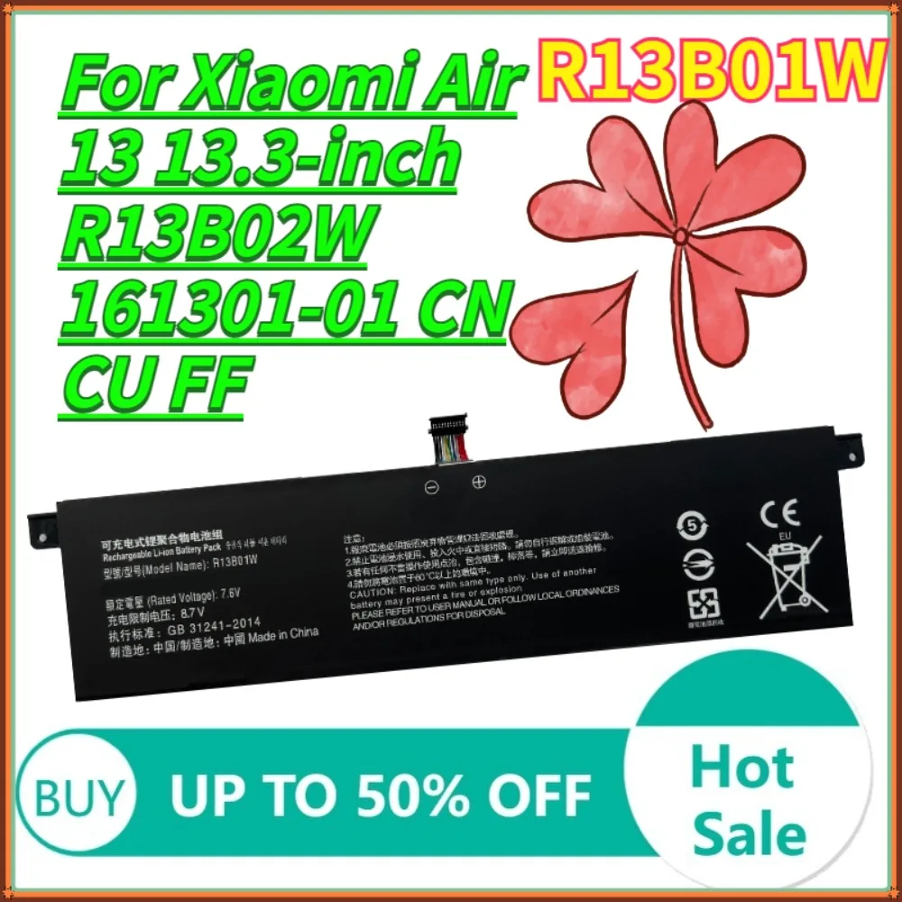 

Laptop Battery For XiaoMi MI Air 13.3 inch 161301 TM1613 1604 1703 fit R13B02W R13B01W 7.6V