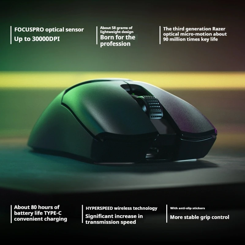 Razer Viper V2 Pro Wireless Gamer Mouse Ultra-Lightweight 58g 30k Optical Sensor Optical Mouse Switches Wireless Esports Mouse