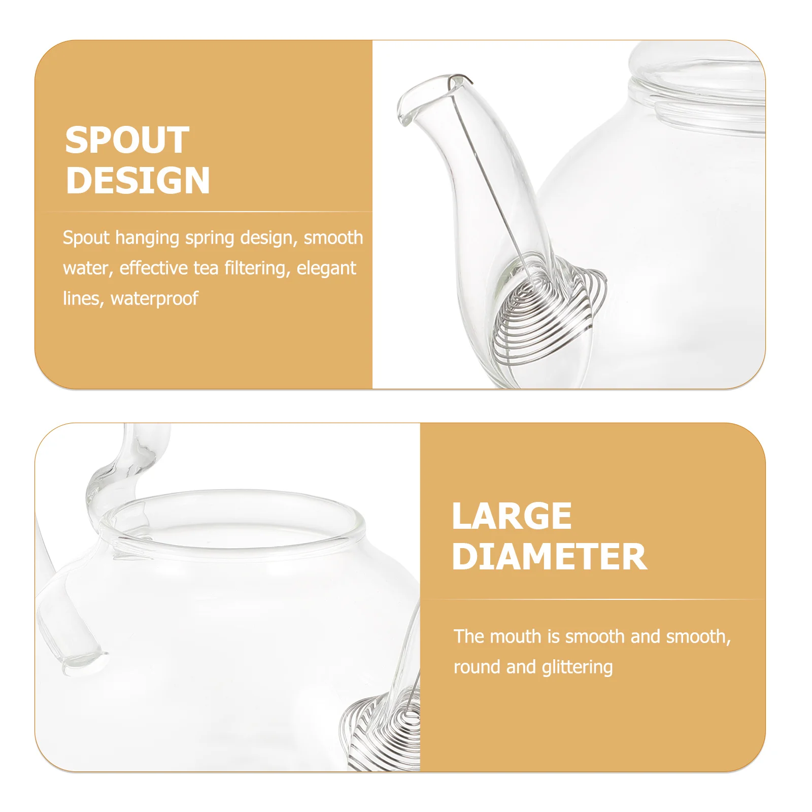 

Exquisite Glass Teapot Heat Resistant Clear Tea Pot for Home Kung Fu Flower Fruit Tea Herbal Medicine Coffee Brewing