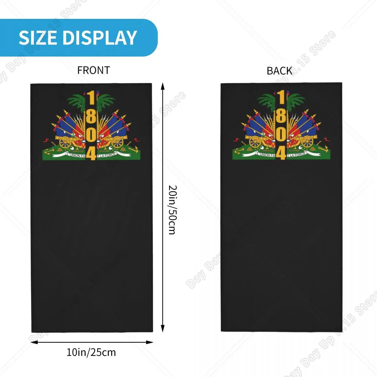 Haitian Independence 1804 Bandana Winter Neck Warmer Women Windproof Wrap Face Scarf for Ski Haiti Coat of Arms Gaiter Headband view 6