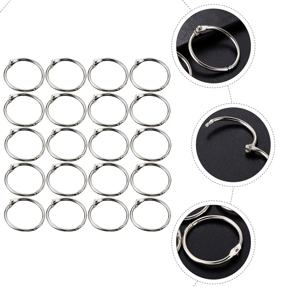50 Pcs Metal Key Ring Binder Rings Loose Leaf Book Rings Keychains Large Keyrings For Office Students Artists Practical