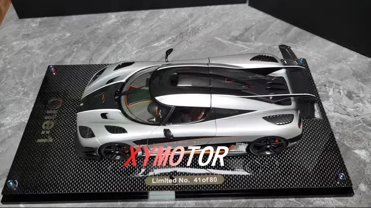 MCM 1:18 For Koenigsegg ONE1 Canopy Rear tailgate Detachable Resin Diecast Model Car Toys Gifts Hobby Display Collection Silver