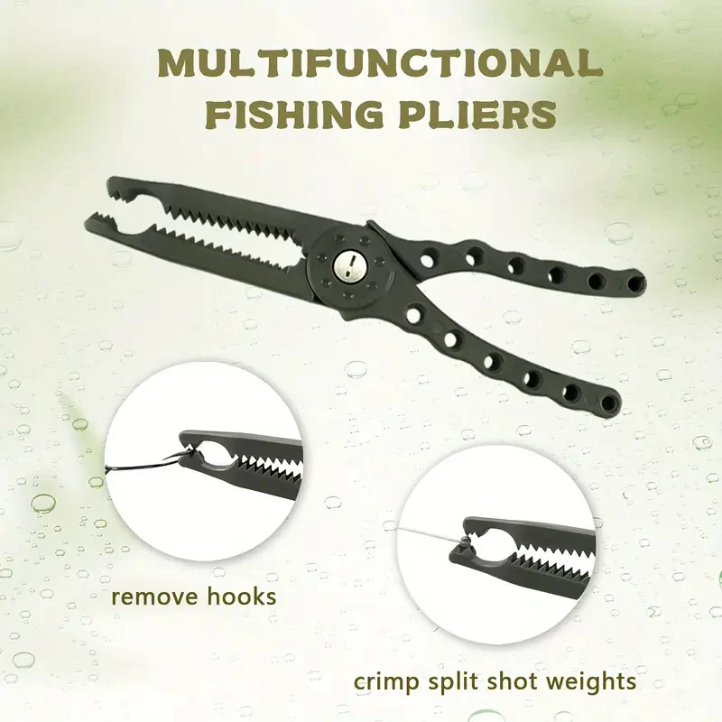 Alicates de pesca antideslizantes con extractor de anzuelos y cordón