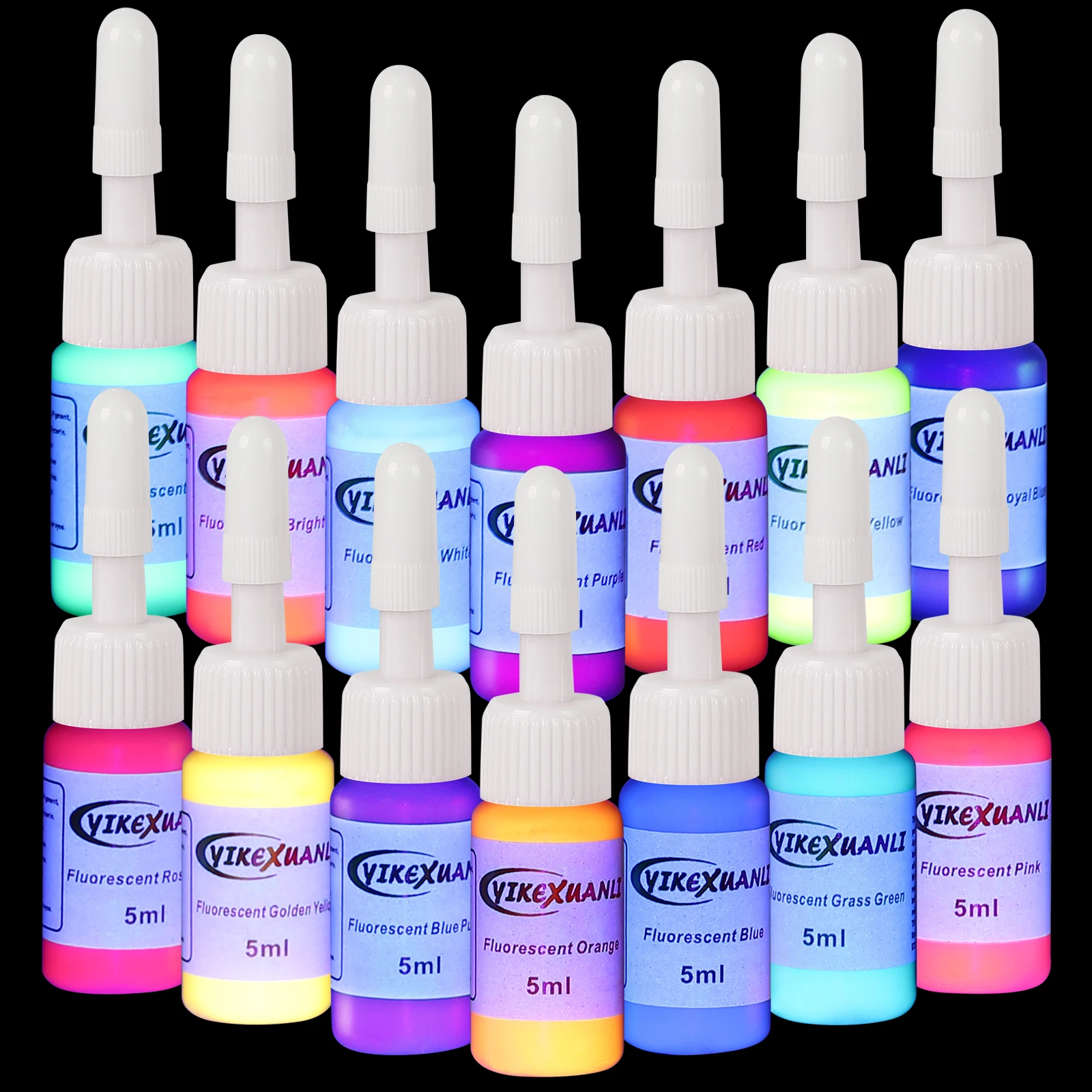 

Fluorescent Tattoo Ink Kit 14 Color Fluorescent Tattoo Ink Kit Non-toxic Fluorescent Ink Stylish Body Art Ink Kit gift