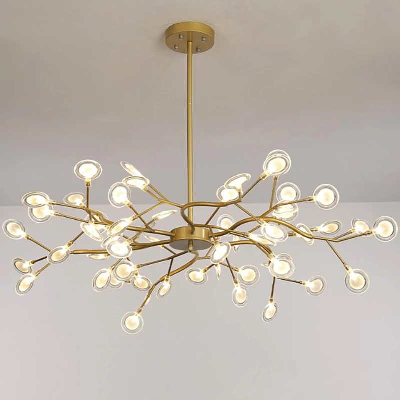 

2024 Modern Firefly LED Chandelier Light Tree Branch Pendant Lamp Decorative Hanging Lamp For Home (Glass Lampshde -NOT PLASTIC)