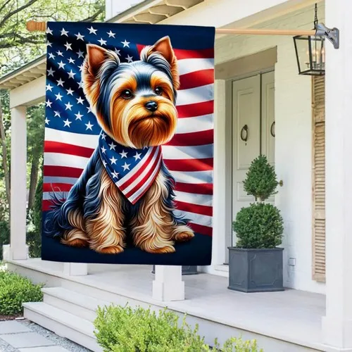 Patriot Yorkshire Terrier American Flag Graden Flag UUI GGX