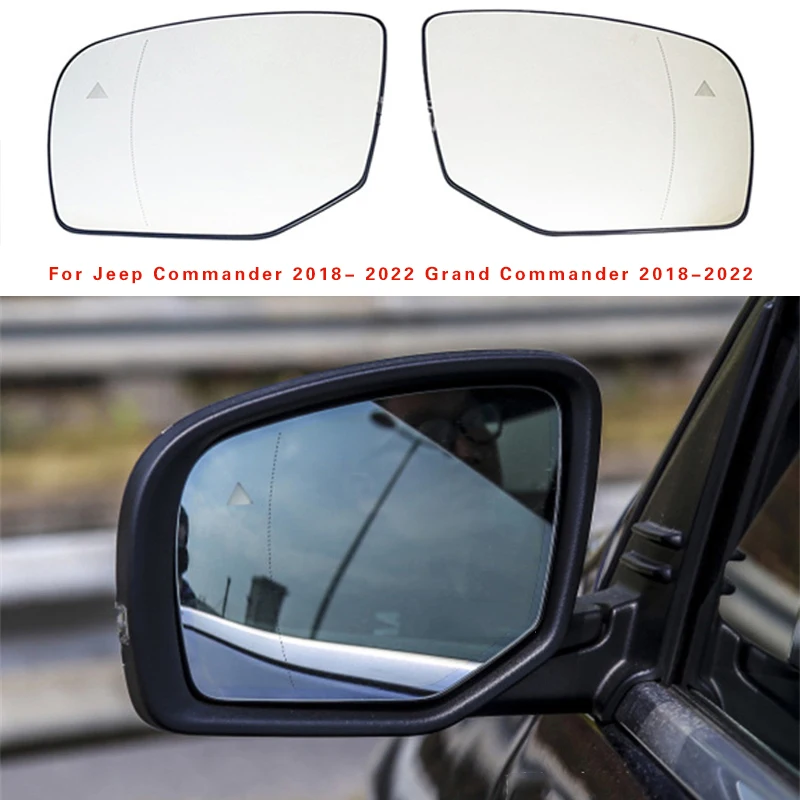 

Auto Heated Blind Spot Warning Wing Rear Mirror Glass For Jeep Commander 2018 2019 2020 2021 2022 Grand Commander 2018-2022