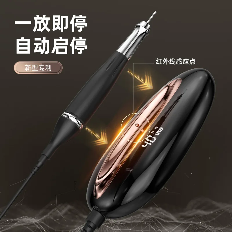 Manufacturer supplies 901 brushless nail polisher 40000 rpm charging portable silent professional manicure (2 pieces)